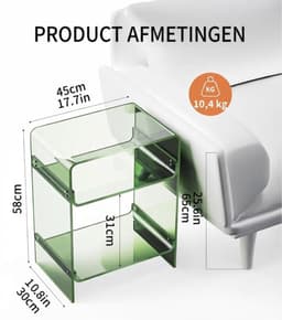 SP® Platenspeler Meubel - 2 Kubusopslag - Platenspelerkast - LP Opbergsysteem - Groen - 30cm x 45cm x 58cm — thumbnail 2