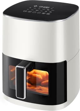 SnelShoppen - Airfryer 6L met Raam, 12-in-1 Functies, Touch Screen, Gezond Vetvrij Koken, Antiaanbakmand, Vaatwasmachinebestendig, Voor 3-6 Personen, — thumbnail 1