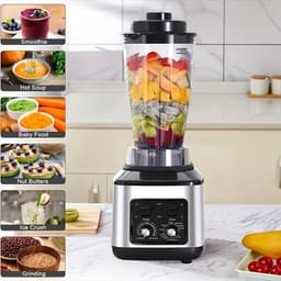 Multifunctionele Keukenmachine – Blender – Food Processor – Sapmaker – IJscrusher – Grote Inhoud 3L+1,5L+0,5L – Krachtige 9500W Motor – Stille Frequentie Technologie — thumbnail 5