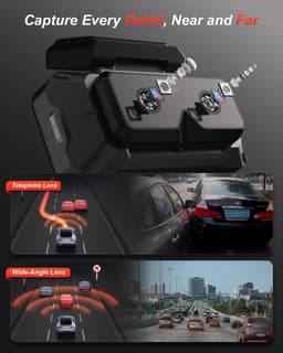 SnelShoppen - 2K 5 GHz WiFi Dashcam voor en Achter met 4 Inch IPS Touchscreen, GPS, ADAS, Nachtzicht, WDR, Spraakbediening, 24U Parkeermodus en G-sens — thumbnail 2