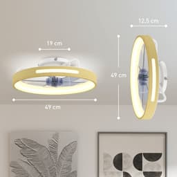 ECTEATOY® Plafondventilator met LED Verlichting 40W - Stille DC Motor - Afstandsbediening - Zomer & Winterstand - Hout — thumbnail 3