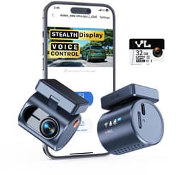 SnelShoppen - Dashcam Auto Vorne 2K1296P QHD met 32GB SD Kaart, Spraakcontrole, App-Control, WDR, Super Nachtsicht, G-Sensor, Supercondensator, 135° F — thumbnail 1