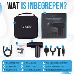 Rynex Massage Gun - 6 snelheden - 4 opzetstukken - Opbergkoffer — thumbnail 5