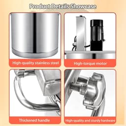 Elektrische Keukenmixer - Staande Mixer Roerpan - Vullingen Bereiden - Dubbellaagse Spatel - 40L - Zilver — thumbnail 2