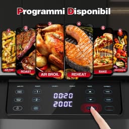 SnelShoppen - TopStrong Air Fryer 11L, Friteuse Zonder Olie met 2 Kijkladen, Compact Design, 2500W, 40-220°C, 6 Kookfuncties voor Gezond Koken in Keuk — thumbnail 2