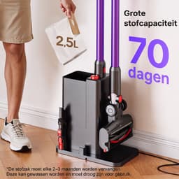 Lubluelu X1000 Draagbare staafstofzuiger Steelstofzuiger met stofopvangstation van 2,5L – 60Kpa Automatisch ledigingsstation - 50 Min Gebruikstijd - Anti-klit Borstel - met Stofzak HEPA - filter - LED-koplampen — thumbnail 4
