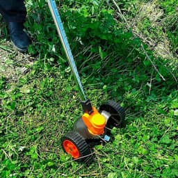 Snoerloze Grasmaaier - Elektrische Grasmaaier - Gazon Onderhouden - Verstelbare Snijkop - 230 mm Maaidiameter - Rood — thumbnail 5