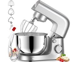 Lìon® Deegmachine - Mixer met Kneedhaak - Kneedmachine - Zilver - 37cm x 24cm x 32cm