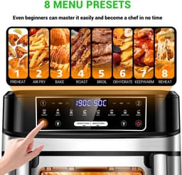 Airfryer Dubbel 12 Liter XXL – Dual Zone – Smart Finish – Match Cook – 8 Automatische Programma's – Met Kijkvenster – Zwart — thumbnail 3
