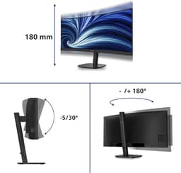 Philips 34B2N3500C - 34 inch Ultrawide Curved QHD Business Monitor - 120Hz - 5 jaar garantie — thumbnail 5