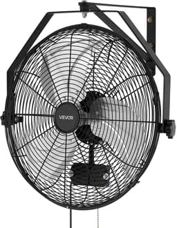 VEVOR 80W Industriële Wandventilator 56,5 cm, 6,4 m/s Oscillerende Wandventilator met 3 Snelheden, IP44 Waterdicht, Commerciële Industriële Ventilator voor Werkplaats, Garage, Magazijn, Sportschool, Zwart — thumbnail 1