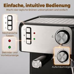 HOMCOM Coffee Maker-Edelstahl-29 x 22 x 28 cm-Schwarz — thumbnail 4
