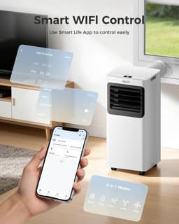Mobiele Airco 10000 BTU – 3-in-1 Draagbare Airconditioner – WiFi – Ontvochtiger – Voor Grote Ruimtes — thumbnail 3