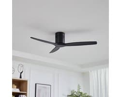 Lucande - Plafondventilatoren zonder verlichting - Hout, ijzer - H: 23 cm - zwart