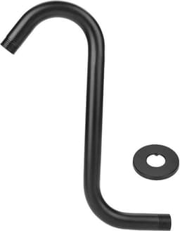 20 cm Douche-verlengstuk - roestvrij staal - S-gebogen - grote hoogte - badkameraccessoires - zwart - duurzaam — thumbnail 3