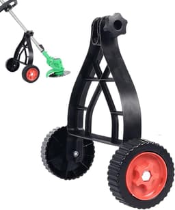 Grasmaaier Hulpwielen - Trimmer Ondersteuning - Comfortabel Maaien - Verstelbare Hoogte - 34x35x12 cm - Zwart — thumbnail 1