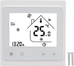 Slimme Thermostaat - App Bediening - Kamertemperatuur Regelen - Aanraakknop - 95-240V - Wit — thumbnail 1