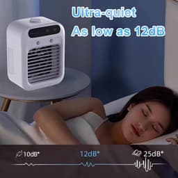 Draagbare bureau-airconditioner, kleine stille draadloze AC met aanraakpaneel en grote watertank voor kantoor en slaapkamer, 220V — thumbnail 4