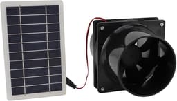 Afzuigventilator op Zonne-energie - Zonnepaneel Ventilator - Efficiënte Koeling - 10W Vermogen - 19 x 13 x 13 cm - Zwart — thumbnail 1