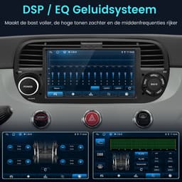 Cestovet Autoradio - Geschikt voor Fiat 500 2007 t/m 2015 - Apple CarPlay & Android Auto (Draadloos ) - Android 15 - 2+64GB - GPS, Wifi, Bluetooth, SWC - Achteruitrijcamera — thumbnail 4