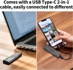 Externe SSD - Draagbare Harde Schijf - Bestanden Opslaan - Hoge Leessnelheid - 1 TB - Zwart — thumbnail 5