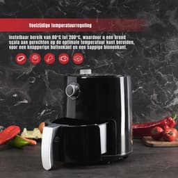 QIN® Mini airfryer - Airfryer - Airfryer klein - Zwart - ‎27cm x 27cm x 32cm — thumbnail 4