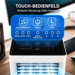 Mini Luchtkoeler – Draagbare Aircooler – Stil – 3 Snelheden – USB-C – Zwart/Wit — thumbnail 5