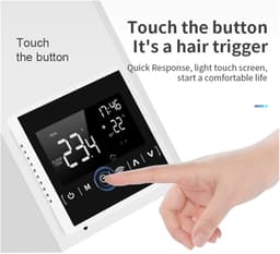 Slimme Thermostaat - Temperatuur Controller - Verwarming Regelen - App Bediening - 85 x 85 mm - Zwart Frame — thumbnail 5