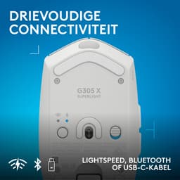 Logitech G305 X SUPERLIGHT - Draadloze Gaming Muis - Lichtgewicht - RGB - Bluetooth - Wit — thumbnail 5