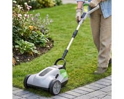 Eenhands Grasmaaier - Accu Grastrimmer - Gazon Onderhouden - Ruimtebesparend Verticaal - 21cm Maaibreedte - Meerkleurig