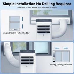 Mobiele Airco 10000 BTU – 3-in-1 Airconditioner – Ontvochtiger – Timer – Afstandsbediening – Wit — thumbnail 4