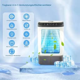 Draagbare mini-airconditioner met een waterreservoir van 900 ml, ijsmaker, 3 ventilatorsnelheden en ledverlichting; geschikt voor kantoren en slaapkamers. — thumbnail 3
