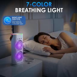 Draagbare mini-airco – 280 ml luchtkoeler, 4-in-1 draagbaar apparaat, 3 snelheden, 3 vernevelingsstanden, ledverlichting in 7 kleuren, USB-ventilator & luchtbevochtiger voor de slaapkamer — thumbnail 5