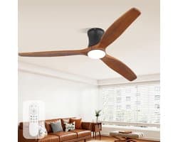 Plafondventilator met Verlichting – Stil 20 dB – Afstandsbediening – Dimbare LED – 6 Snelheden – 132 cm