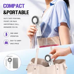 KZQ Handventilator Met Koelplaat - 3 Snelheden - 199 Instelbare Windstanden - Draagbare Ventilator Voor Zomeruitjes Kantoor Sport En Reizen - Wit — thumbnail 2