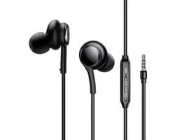 Joyroom In Ear Oordopjes - Oortjes met draad en microfoon - 120cm kabel - Zwart