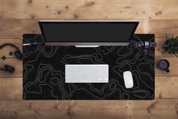Muismat 100x50 cm - Bureaumat kantoor zwart - Computer en desktop accessoires - Muis en bureau mat onderlegger - Zwarte bureaulegger xl - Mousepad xxl - Kantoorartikelen decoratie - Muismatten office desk anti slip - Kantoormeubelen — thumbnail 4