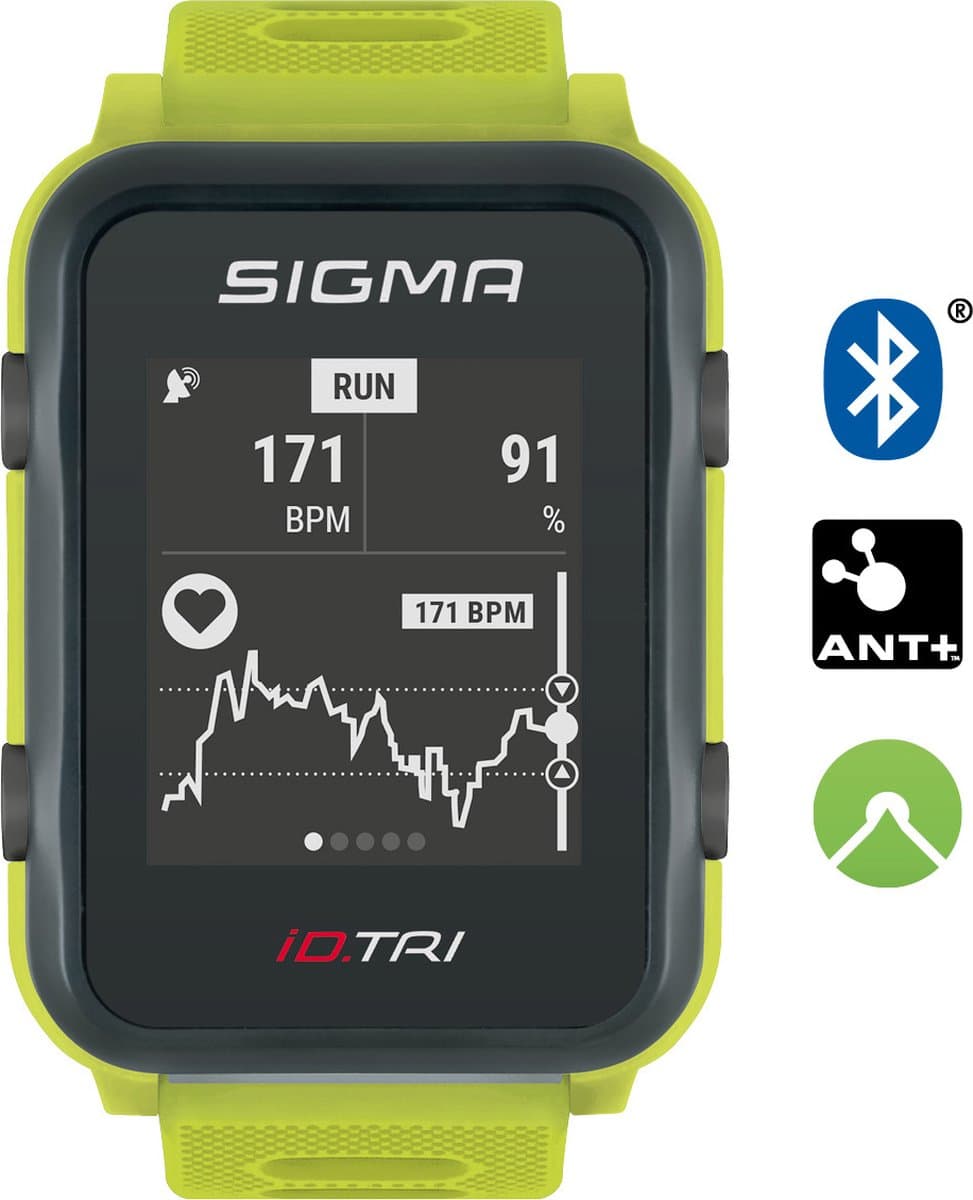Sigma iD.TRI - Sporthorloge - Neon groen Basic — afbeelding 1