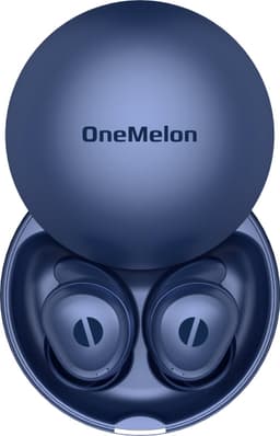 OneMelon Drops - draadloze oordopjes - kleine oordopjes - donkerblauw - bluetooth 5.3 oortjes o.a. voor slapen - ANC en Transparency mode - ENC microfoon - touch bediening - usb-c - draadloos opladen - slaapoordopjes — thumbnail 1