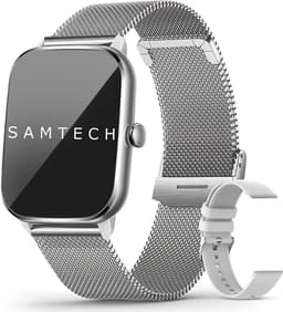 SAMTECH Smartwatch Ultra Thin Pro Serie 5 - Dames & Heren – Sport horloge - Stappenteller, Calorie Teller, Slaap meter, HD – IOS & Android - Grijs / Zilver — thumbnail 1