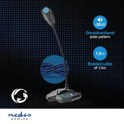 Nedis Streaming- en Gamingmicrofoon - Apparaat: Desktop / Notebook - USB - Uitgangen audio / video / data: 1x 3.5 mm Audio Out - Aan/uit knop - Koptelefoonoutput — thumbnail 3