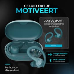 JLab Go Sport Draadloze Oordopjes - Oortjes Draadloos - Bluetooth - 35 uur Batterijduur - IP55 Waterbestendig - Aanpasbare EQ3 instellingen - Hardlopen - In Ear - Teal — thumbnail 4