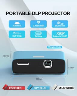 Equivera Mini Beamer - Draagbare Beamer - Beamer - Mini Beamer Projector - Projector - Mini Projector — thumbnail 5
