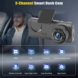 1080P Dashcam met WiFi en App Controle, Infrarood Nachtzicht, G-Sensor en 64GB SD Kaart — thumbnail 5