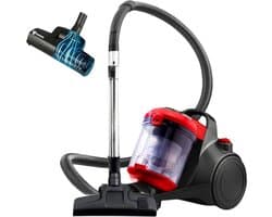 Dailysuppliess Stofzuiger Zonder Zak - Steelstofzuiger - Steelstofzuigers - Stofzuigers - Vacuum Cleaner - Zwart met Rood