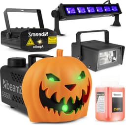 BeamZ Halloween rookmachine partyset compleet - Met opklikbare pompoen - Inclusief rookvloeistof — thumbnail 1