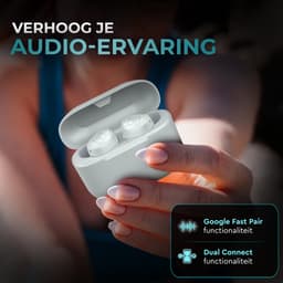 JLab Go Pop Draadloze Oordopjes - Bluetooth Oortjes Draadloos - 35 uur Batterijduur - Be Aware Audio - Met Microfoon - Geschikt voor Android en Apple - Wit — thumbnail 3