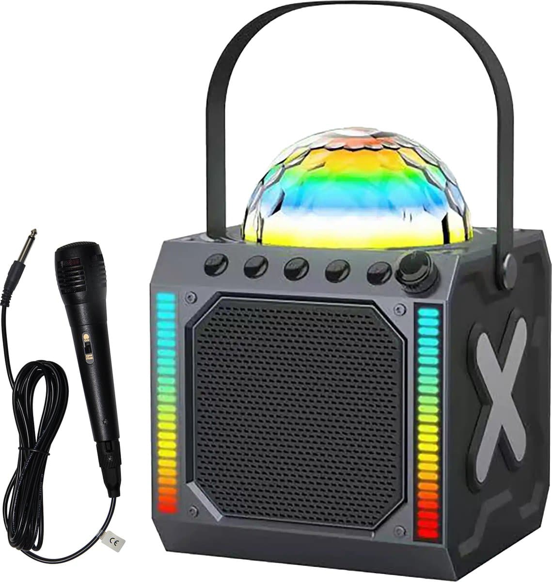 Denver Karaoke Set Kinderen & Volwassenen - Discolichten - Bluetooth - Incl. Microfoon - Speaker Party Box - Partybox - BTM618 — afbeelding 1