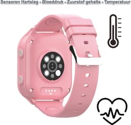 GPSHorlogeKids© - GPS horloge kind - smartwatch kinderen - WhatsApp - 4G videobellen - spatwaterdicht - SOS alarm - meting hartslag & temperatuur - incl SIM - Edge Pro Roze — thumbnail 4