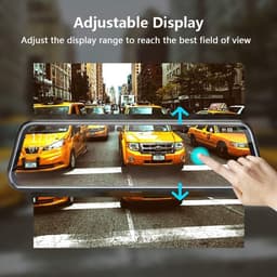 10 inch/24 cm dashcam met touchscreen - Full HD 1080 pixels - 10 m kabel - 170 graden groothoeklens - nachtzicht - loop recording - G-sensor — thumbnail 5
